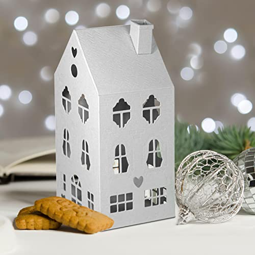 DIY Stanzschablonen Weihnachten Stamping Schablone,Metall Prägeschablonen Weihnachten Haus Stanzformen Schablonen Schneidwerkzeuge für Tortenschachtel Weihnachten Album Scrapbooking Deko