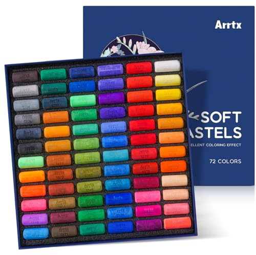 Arrtx Soft Pastels, 72 Colours Chalk Pastels Soft and High Adhesion for Artist Beginners Traditional Art Creation, Art Supplies for Adult Coloring, Drawing Media, Crafting