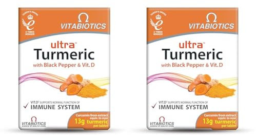 Vitabiotics Ultra Turmeric and Black Pepper Capsules (Pack of 2)