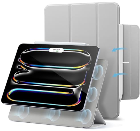 ESR Fodral för iPad Pro 13 tum (2024), stark magnetisk fastsättning, trefaldig tunn hållare, stöder Apple Pencil Pro och Pencil (USB-C), automatisk standby/väckarklocka, hållbart skydd, serie