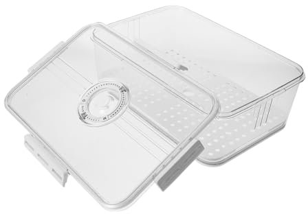 Amosfun Boîte à Pain Hermétique Couvercle Transparent 33x23x15 Cm Plastique Minuteur Conservation Des Aliments Maison La Cuisine Et Boulangerie