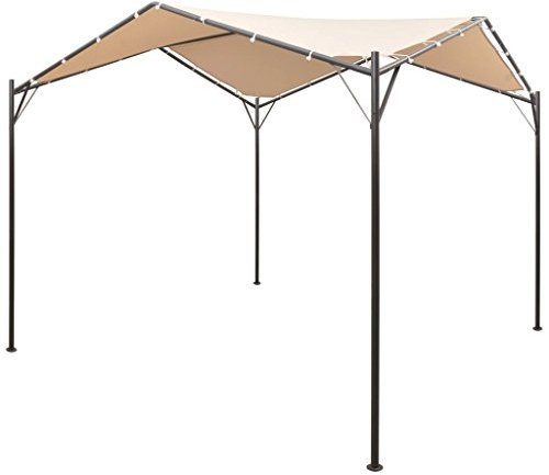 Xichuzi Pavillon Partyzelt Überdachung, Faltpavillon, Pergola, Partyzelt, Standmarkise, Sonnenzelt, Garten Pavillion, Grillpavillon, 4x4 m Stahl Beige