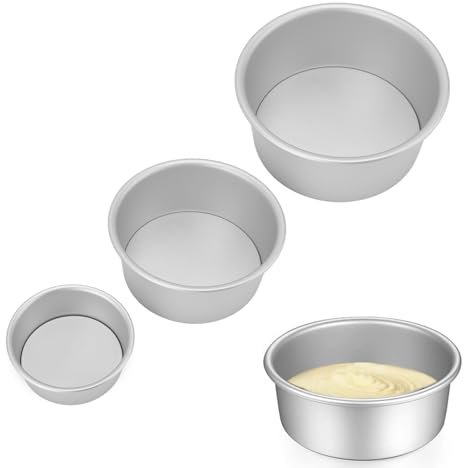 Molde redondo de aluminio para tartas con parte inferior extraíble, molde antiadherente de aluminio para tartas de queso de 4 pulgadas, 6 pulgadas, 8 pulgadas, juego de utensilios profesionales para