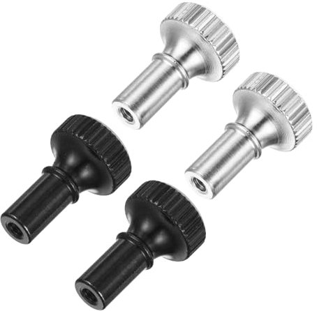 sourcing map 4Pcs Lamp Turn Knob On/Off Lamp Switch Replacement Brass Light Switch Knob Lamp Knob Lamp Switch Extension 19mm Length for Lamp Socket, Black, Silver