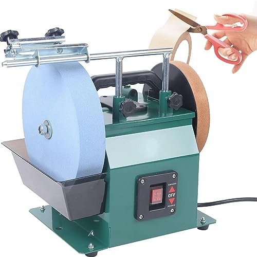 LVSEWOA Affûteuse de Couteaux électrique à Eau refroidie, affûteuse compacte à Eau refroidie pour Couteaux et Outils tranchants