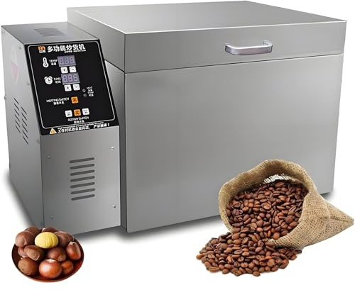Nuxyyds Machine De Torréfaction De Café 1800w/2500w, Torréfacteur électrique De Grains De Café en Acier Inoxydable, pour Cuisson du Café, De La Châtaigne, des Cacahuètes Et des Céréales 2000g