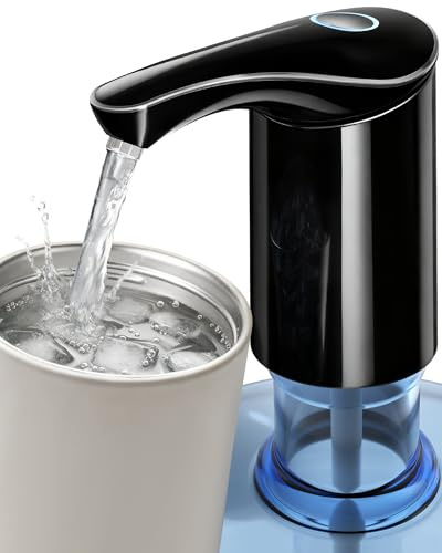 【Salida más alta】Dispensador de agua para jarra de 5 galones, botella eléctrica USB C con bomba de agua silenciosa, bomba automática portátil recargable para casa, oficina, caravana, viajes