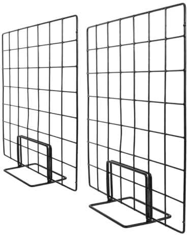 MUSISALY Panel de Rejilla de Pared 35x35 Cm Negro Base Pequeña 2 Piezas, Organizador de Cuadrícula Metálica Ligera para Exhibición de Fotos y Accesorios, Adecuado para Decoración