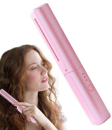 Fer à lisser sans fil - Peigne de lissage professionnel sans fil, anti | brûlure - Chauffage - Brosse chaude portable polyvalente pour les voyages