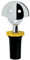 Alessi ANNA STOP 2 Flaschenverschluß aus EVA, schwarz und verchromtem Zamak, 4cm, AAM06 B