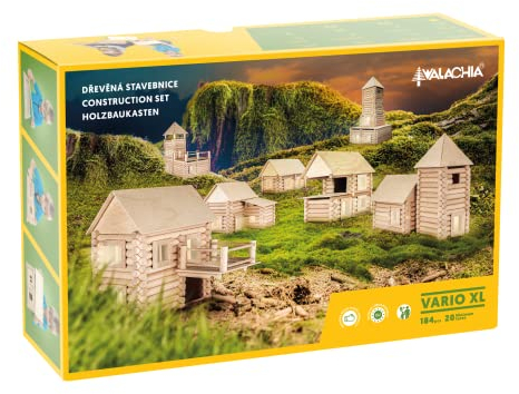 Walachia Vario XL Holzbausteine Holz Baukasten Modellbau Set 184 Teile