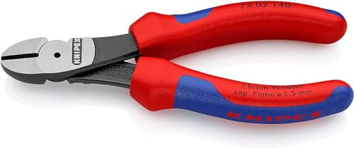 KNIPEX Pince coupante de côté à forte démultiplication avec poignées multimatières 140 mm, 74 02 140