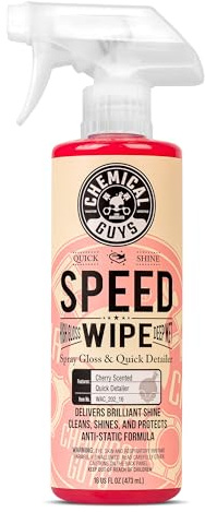Chemical Guys Speed Wipe Quick Detailer - High Gloss, Streak-Free Shine, Detail Spray for Cars, Trucks, Motorcycles, RVs, and More, Safe on Paint, Glass, Wheels, and Trim, Cherry Scent, 16 fl oz