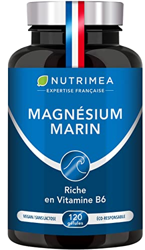 Magnésium Marin et Vitamine B6 | Breveté Simag55™ | Combat Efficacement la Fatigue | 150 mg/jour | 120 Gélules d'Origine Végétale | 4 Mois de Cure | Fabrication Française | Nutrimea