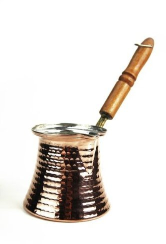 CopperGarden Mokkakanne aus Kupfer I Ibrik aus lebensmittelecht verzinntem Kupfer mit Holzgriff I Kleine Kupferkanne zum Milchaufwärmen (für Kaffee) oder zum echten Mokka kochen