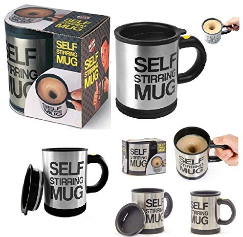 TrAdE Shop Traesio Tazza AUTOMESCOLANTE Termica Self Stirring Mug Miscela Schiuma caffè Idea Regalo