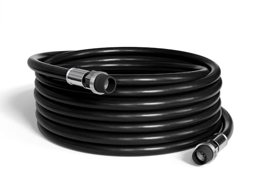 THE CIMPLE CO - RG6 Coaxial Cable 40 FT Outdoor - Indoor/Outdoor Dual Shielded Coax Cable for Satellite TV Antennas, Internet, CATV - Watertight Coax with Rubber Boots 40 Feet (12 Meters), Black