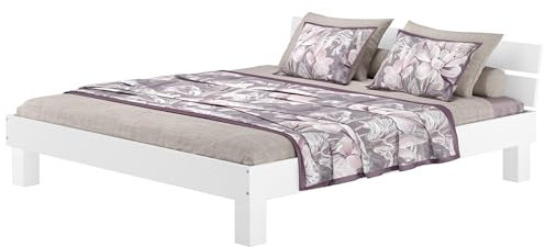 Erst-Holz®Massivholzbett 200x200 Buche Großfamilienbett Doppelbett waschweiß wählbares Zubehör 60.86-20WRollrost inkl.