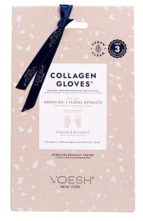 VOESH Collagen Gloves Trio, Vegan Hand Masks, 1 Pack of 3 pairs, Moisturizing Hand Mask, Lotion Gloves, Hydrating Gloves, Hand Care, Spa Manicure Gloves, Dry Hand Treatment