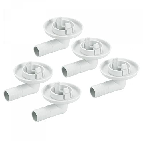 sourcing map Air Conditioner Drain Hose Connector 23mm 30mm Tube Elbow Fitting Replacement Part Accessories for Mini-Split Window AC, Beige Pack of 5