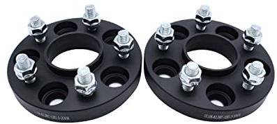 SHLPDFM Set di 2 coppie di dischi distanzialatori per allargamento di carreggiata da 20 mm Ø63,3 5x108 con 10 dadi per ruote M12x1,5 per Ford Focus Mk2 Mk3 ST RS 2005+ ST 225