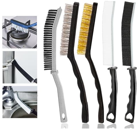 5 spazzole multiuso per la pulizia, spazzole per la pulizia di fessure e angoli, spazzole per la pulizia di finestre, spazzole per la pulizia di cucina e bagno