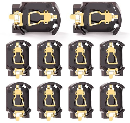 KUOQIY 10 Stücke SMD CR2032 Batteriehalter, Horizontal Knopfzellen Batteriehalter, Knopfzellen Batteriehalter Adapter, für SMT SMD CR2025 CR2016