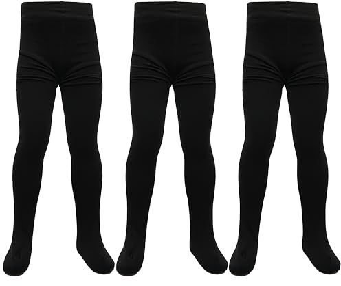 Sock Stack Heatwave Pack of 3 Girls Black Thermal Tights for Kids Heat Insulating Warm Soft Feel All Day Comfort Winter Wear, 11-13 Years
