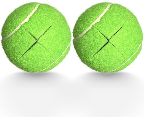 HiBallBall Vorgeschnittene Tennisbälle für Spaziergänger, Tennisbälle für Stühle, Möbelbeine, strapazierfähig, langlebig, für Skigleiter (Hellgrün), 2 Stück