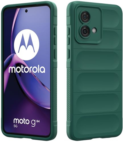RIIMUHIR Funda Silicona Compatible con Motorola Moto G84 5G, Protectora de Cuerpo Completo, Antigolpes Carcasa, Protección Lente Cámara, Tacto Suave y Sedoso Caso (Verde Oscuro)