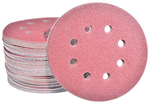 Taspire Lot de 100 disques abrasifs excentriques - 125 mm - 8 trous