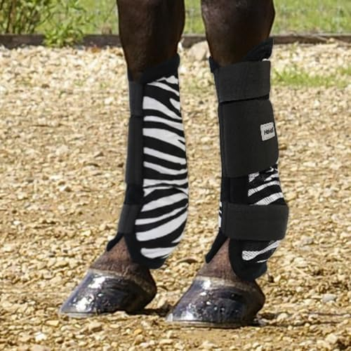 Horses Fly Zebra Schienbeinschoner zum Reiten, weich und strapazierfähig, maximaler Schutz vor Verletzungen und Wunden (Zebra, kleines Pony)