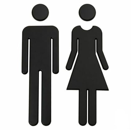 Señales de WC para uso en exteriores, estante para platos, señales de inodoro adhesivas, símbolos de logotipo, señales de inodoro Unisex, 2 uds.