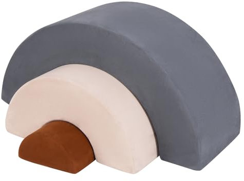 GOPLUS 3 TLG. Softbausteine, Schaumstoff Bausteine, Riesenbausteine aus Schaumstoff, Großbausteine zum Klettern und Krabbeln, für Kinderzimmer oder Spielzimmer (Grau)