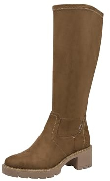 TAMARIS dam komfort lång boot heel Duo-tex knähöga stövlar, cappuccino, 39 EU, Cappuccino, 39 EU