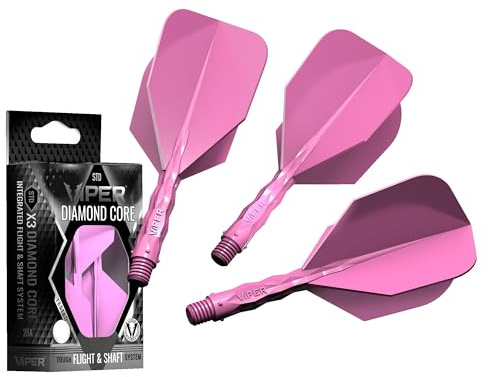 Viper Diamond Core Integrated Dart Flight & Shaft System - Precision Darting Accessory with Tough Polymers for Enhanced Performance, 3er Set