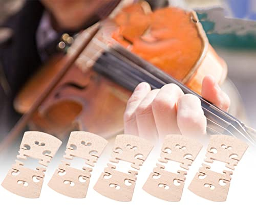 5PCS Maple Wood Violin Bridge, 4/4 Size Violin Maple String Bridge Yard Fingerboard Replacement Musical Instrument Parts Accessories for Most 4/4 Violins
