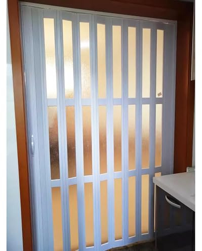 Falttür aus mattiertem Acryl-PVC, platzsparende Innenlösung für Badezimmer, Küche, Tür und Raumteiler