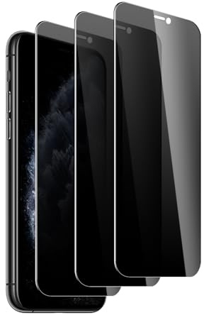 SUJASEN Anti-Spy Gehärtete Glas Schutzfolie, für iPhone 11 Pro/iPhone Xs/iPhone X, 3 Stück Gehärtetes Glas,Kratzfest, Anti-Bläschen, 9H Härte, Ultrabeständig