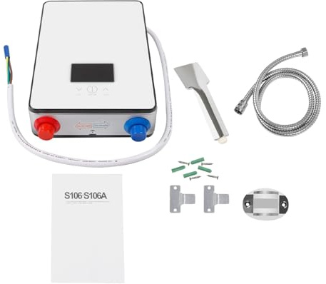 Mini Chauffe Eau Instantané Douche 6500w 30-55 ℃ Chauffe Eau Instantané Electrique Douche 220v 0.04-0.4pa Pression De Service Ipx4 Avec Ensemble Trois PièCes Douches Protection Contre Fuites