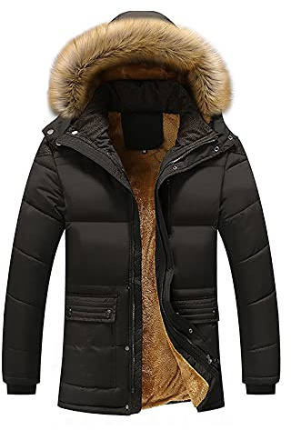 KOG Winterjacke Herren Steppjacke Daunenjacken Warm Daunenmantel Laufjacke Kleidung Jungen Freizeit Hemdjacke Dicke Bomberjacke Sport Jacke Pullover 2025 Teddyfleece Jacke Baumwolle Softshellmantel