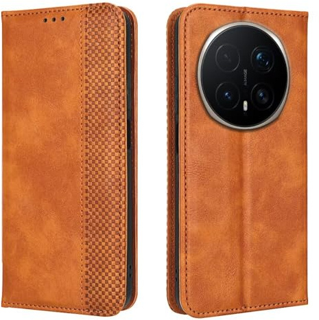 EASSGU Handyhülle für Honor Magic8 Pro 5G (6.71 Inches) Flip Folio PU Leder Magnetschalter Schutzhülle, [3 Kartenfach] [1 Wallet] Stand Case - Braun