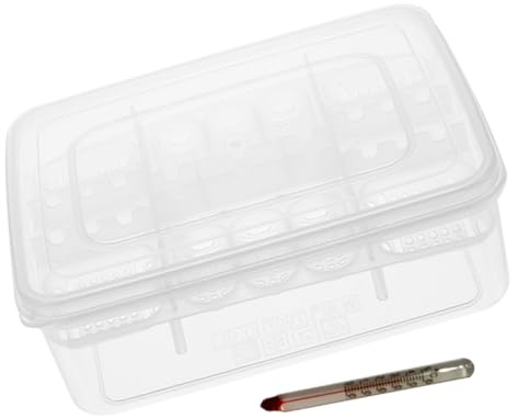 Veemoon Incubateur D'œufs pour Reptiles Plastique Transparent 16 Compartiments Thermomètre Incubation Serpents Lézards Boîte Élevage Reptiles Terrariums