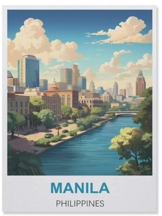 Jigsaw Puzzle 1000 Pièces，Manille Philippines，3D Adultes Papier Jouets Éducatifs Meilleur Cadeau d'anniversaire Garçons Filles（50x70cm）-IA6