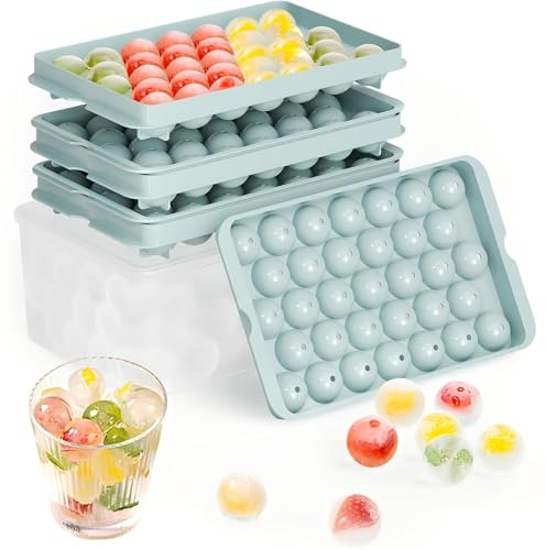 XIAOGUA 3 Piezas Cubiteras para Hielo Cubitera Silicona Ice Cube Tray con Tapa para Hielo Silicona con Tapa, Libre de BPA, Bandeja para Cubitos de Hielo para Bebidas Frías, Cerveza, Whisky, Cócteles