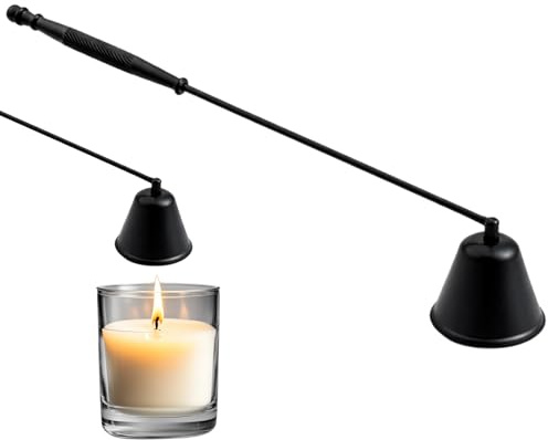 ikBrtaiay Apagavelas de Acero Inoxidable, Apaga Velas Negro, Apagador de Velas con Mango, Extintor de Vela, Campana para Vela Apagador de Mecha, Fabricado en Acero Inoxidable Apagavelas