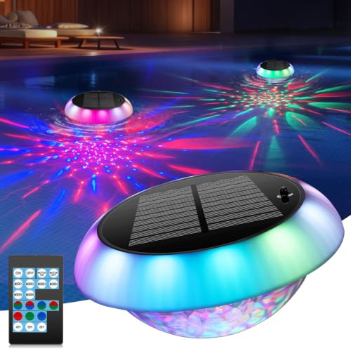 INTERESTIME Luz Solar Piscina Flotantes con Mando a Distancia, 1-Paquete
