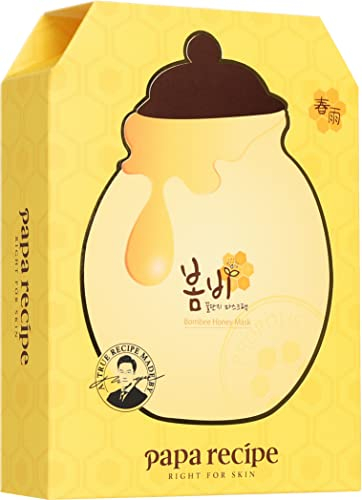 Papa Recipe Bombee Honey Mask Sheet 10 sheets, Korean skin care, facial skin care sheet mask, deep Moisturizing for dry skin