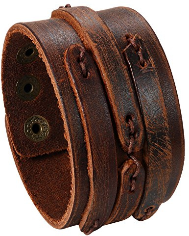 Bracciale in Pelle Cuoio da Uomo: Stile Elegante e Versatile per il Tuo Look Colore Marrone