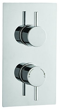 Mark Vitow TORB5 Round Concealed Dual Thermostatic Shower Mixer with Double Outlet, Silver, 13.5 cm*23.5 cm*8.5 cm